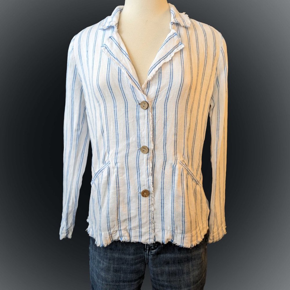 Jones New York 100% Linen Button-Down Blouse - Size S